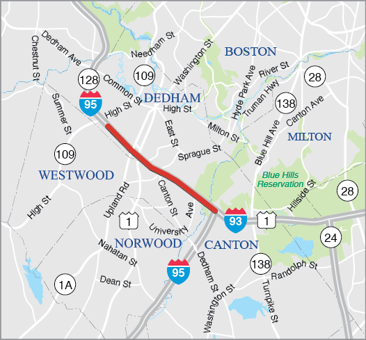 CANTON-DEDHAM-WESTWOOD: INTERSTATE MAINTENANCE AND RELATED WORK ON I-95 
